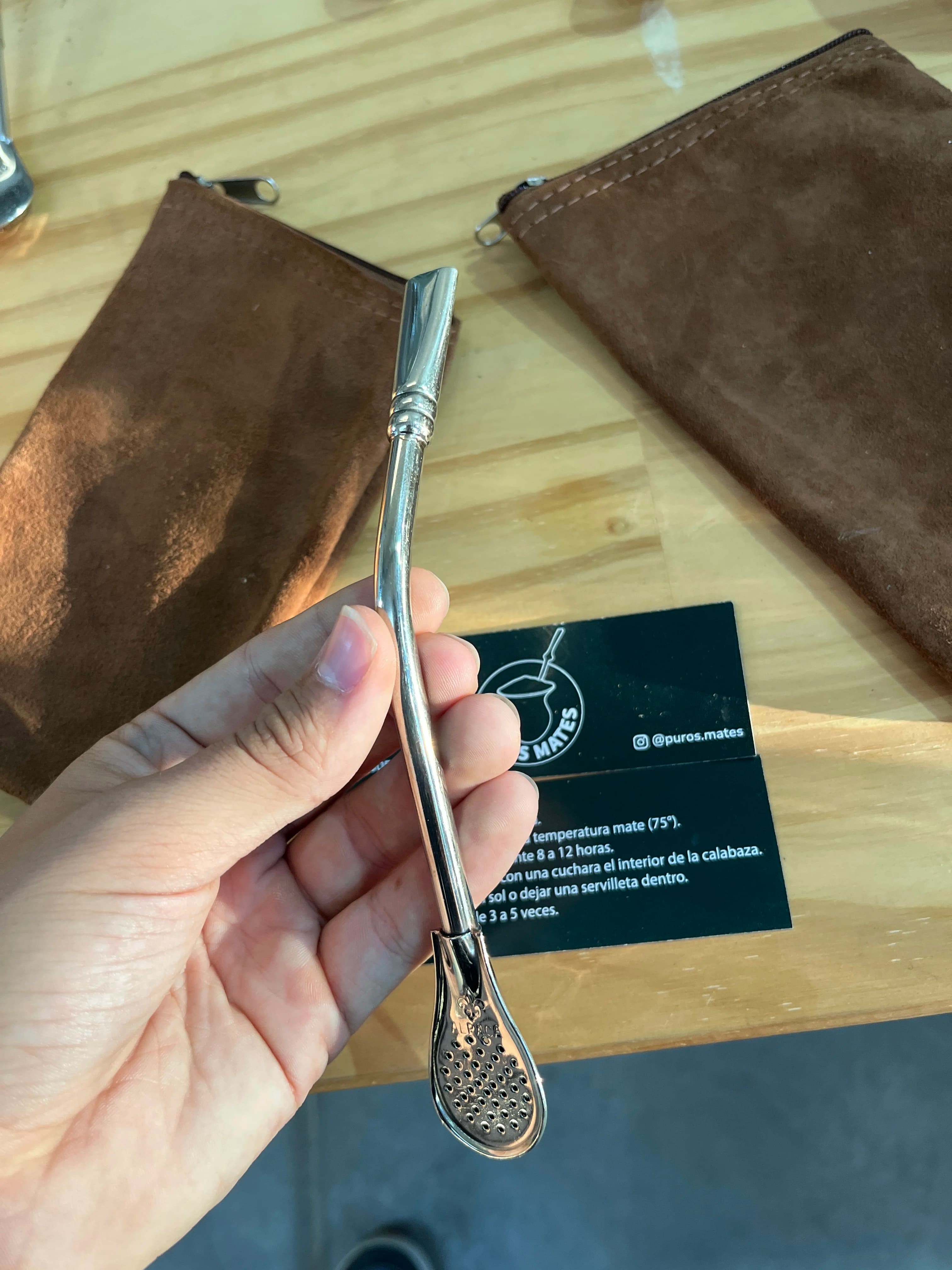 Bombilla “Bohr” de alpaca | Puros Mates